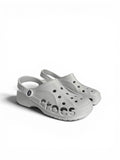Grey cut work clogs