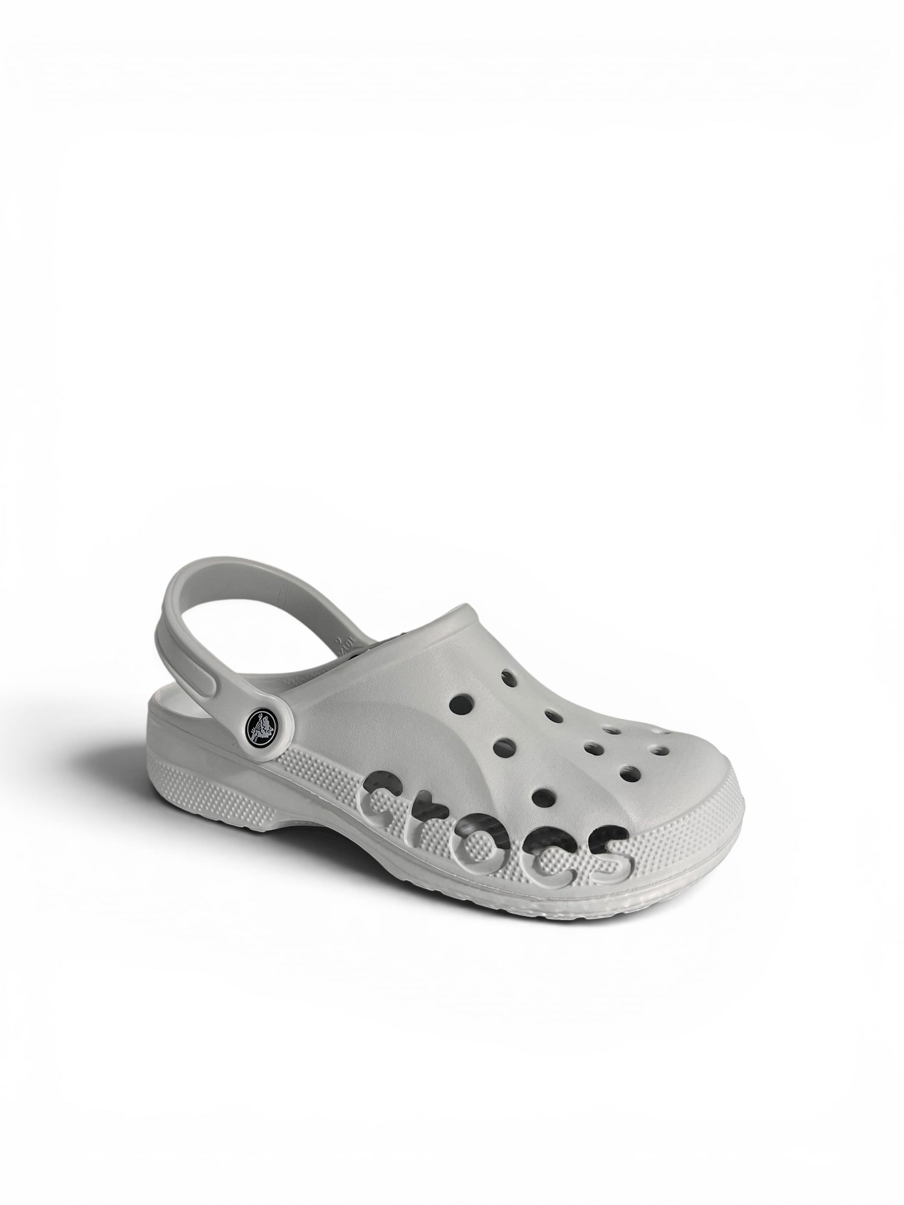 Grey cut work clogs